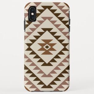 Funda Para iPhone XS Max Diseño de Motivo de Diamante Azteca Marrones+Crema