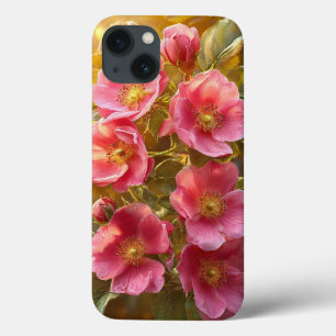 Funda Para iPhone 13 Diseño de naturaleza estética floral rosa brillant