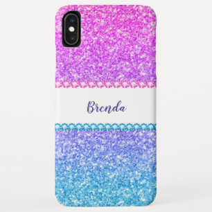 Funda Para iPhone XS Max Diseño de niñas de diamantes y sombras purpurinas