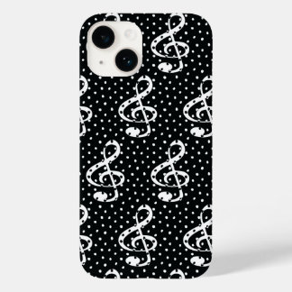 Funda Para iPhone 14 De Case-Mate Diseño de notas musicales de puntos polka en blanc
