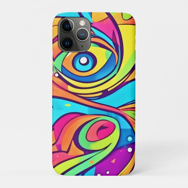 Funda De Case-Mate Para iPhone Diseño de ojos abstractos vibrantes (Reverso)