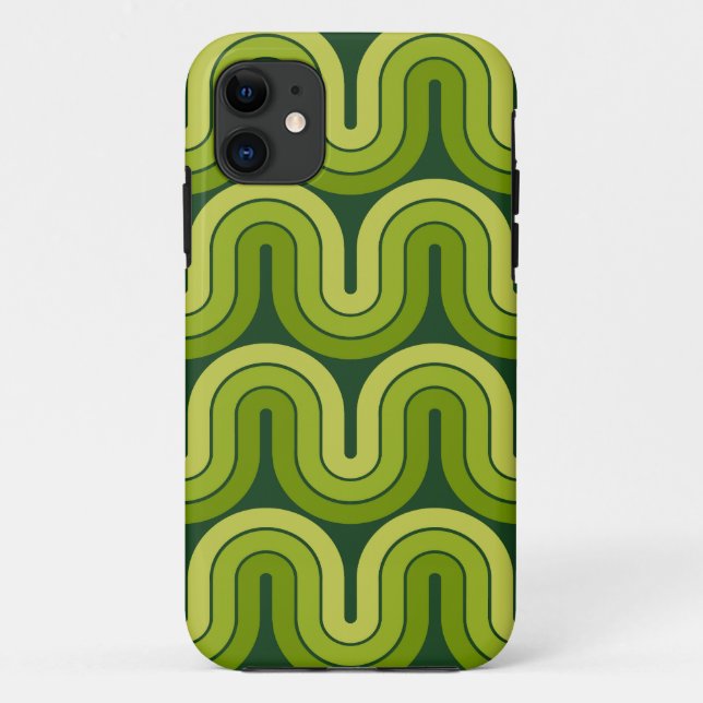 Funda De Case-Mate Para iPhone Diseño de oleada de degradado geométrico retro (Reverso)