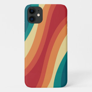 Funda Para iPhone 11 Diseño de ondas de estilo retro multicolor