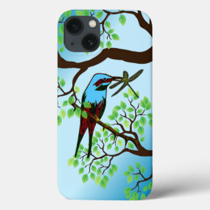 Funda Para iPhone 13 Diseño de pájaros azules