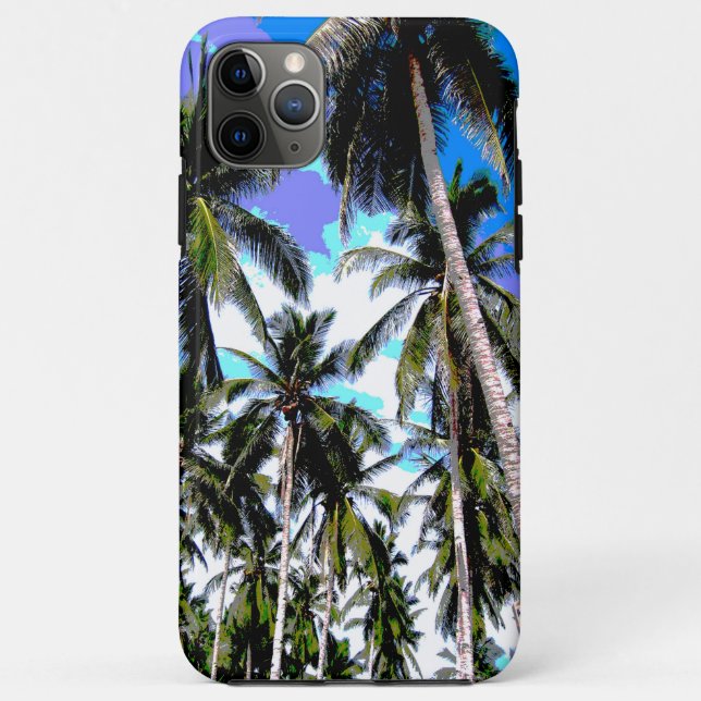 Funda De Case-Mate Para iPhone Diseño de palmeras tropicales (Reverso)