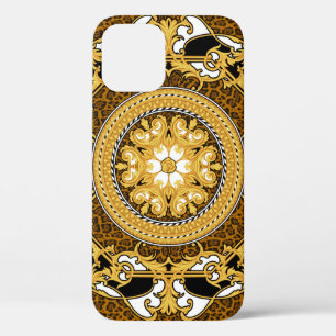 Funda Para iPhone 12 Diseño de pañuelo de seda con huella animal y do