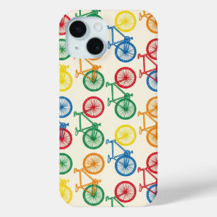 Funda Para iPhone 15 Diseño de patrón de bicicleta abstracta colorida