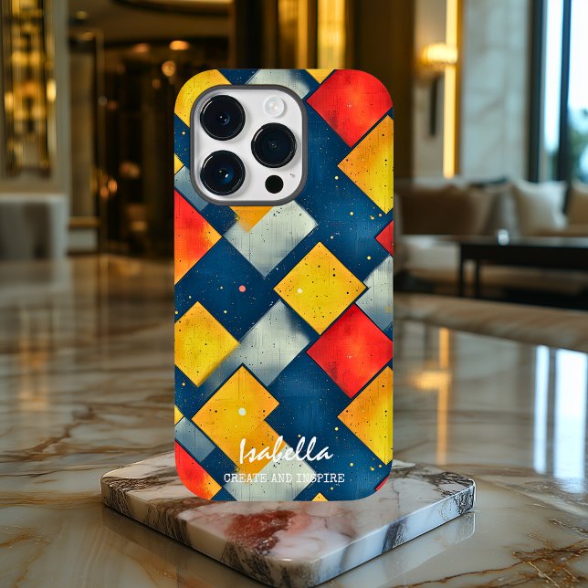Funda De Case-Mate Para iPhone Diseño de patrón de diamante abstracto personaliza (Subido por el creador)