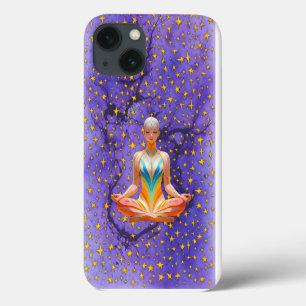 Funda Para iPhone 13 Diseño de patrón de estrella único y meditativo