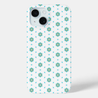 Funda Para iPhone 15 diseño de patrón floral geométrico repetido