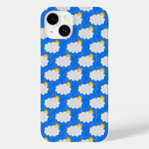 Funda Para iPhone 14 De Case-Mate Diseño de patrón nublado soleado lluvia azul
