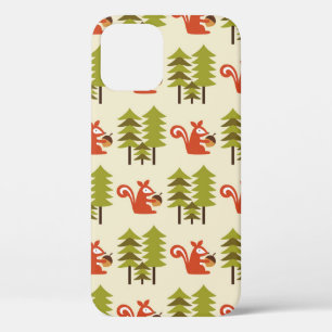 Funda Para iPhone 12 diseño de patrones de bosque sin costura. Ilustra