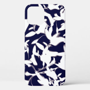 Funda Para iPhone 12 Diseño de patrones de color blanco y naval con pla