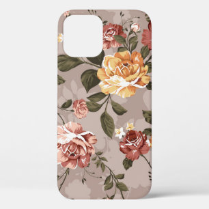 Funda Para iPhone 12 diseño de patrones de flores ilustraciones textile