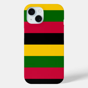 Funda Para iPhone 15 Diseño de patrones de franjas de colores africanos