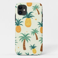 Diseño de patrones de piña y árbol iphone 11 funda