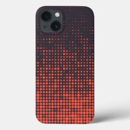 Funda Para iPhone 13 diseño de patrones de puntos de medio tono naranja