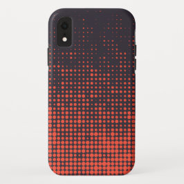 Funda Para iPhone XR diseño de patrones de puntos de medio tono naranja