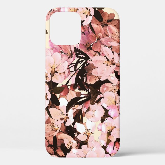Funda De Case-Mate Para iPhone Diseño de patrones florales de acuarela (Reverso )