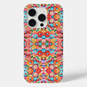 Funda Para iPhone 15 Pro Diseño de patrones florales principalmente rosa