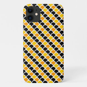 Funda Para iPhone 11 Diseño de patrones marroquíes de naranja negro