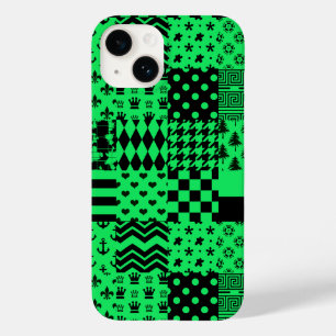 Funda Para iPhone 14 De Case-Mate Diseño de patrones mixtos de color negro verde