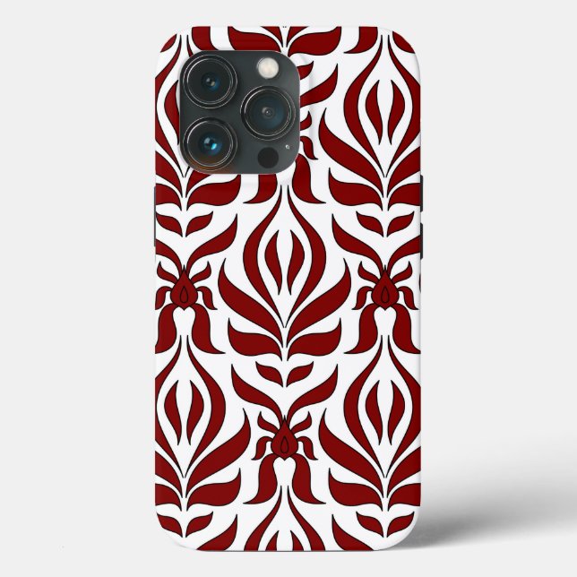 Funda De Case-Mate Para iPhone Diseño de patrones rojos y blancos sin inconvenien (Reverso )