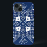 Funda Para iPhone 13 Diseño de peces subacuáticos con fondo azul<br><div class="desc">Un encuentro de las mentes de los peces,  este diseño muestra una escena submarina completa con conchas en un fondo azul. ¡Un gran regalo para un ictiólogo o para cualquiera que le guste nadar en el mar!</div>