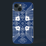 Funda Para iPhone 13 Diseño de peces subacuáticos con fondo azul<br><div class="desc">Un encuentro de las mentes de los peces,  este diseño muestra una escena submarina completa con conchas en un fondo azul. ¡Un gran regalo para un ictiólogo o para cualquiera que le guste nadar en el mar!</div>