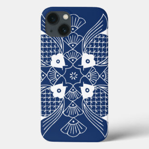 Funda Para iPhone 13 Diseño de peces submarinos con fondo azul