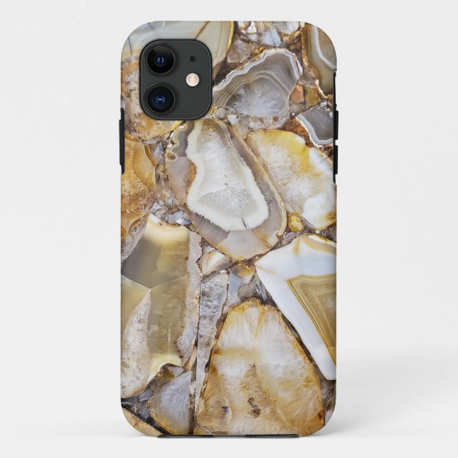 Funda De Case-Mate Para iPhone diseño de piedra geodésica pulida (Reverso)