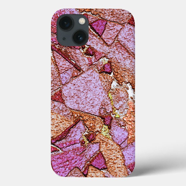 Funda De Case-Mate Para iPhone Diseño de piedras volcánicas púrpura rosa (Reverso)