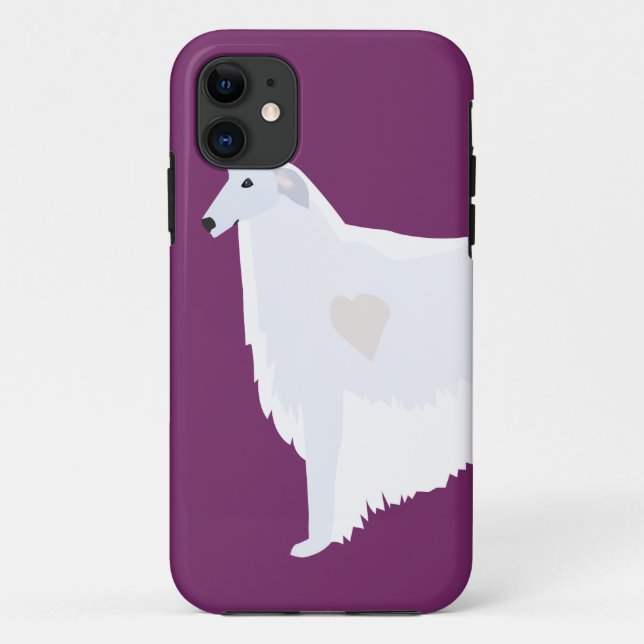 Funda De Case-Mate Para iPhone Diseño de plantillas de raza Borzoi (Reverso)