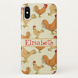Funda Para iPhone X Diseño de pollo marrón personalizado