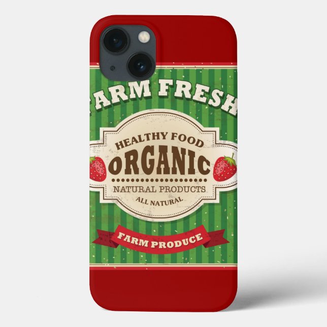 Funda De Case-Mate Para iPhone Diseño de Poster fresco de granja retro (Reverso)