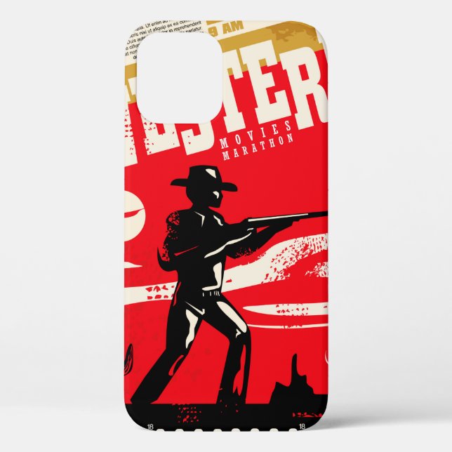 Funda De Case-Mate Para iPhone Diseño de poster retro de maratón de películas occ (Reverso )