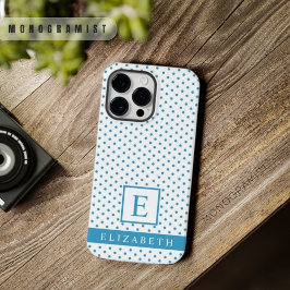 Funda Para iPhone 14 Pro Max De Case-Mate Diseño de punto de polka blanca azul cielo cian pe