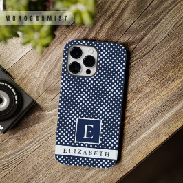 Funda Para iPhone 14 Pro Max De Case-Mate Diseño de punto de polka blanco azul de la marina