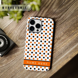 Funda Para iPhone 14 Pro Max De Case-Mate Diseño de punto Polka Naranja blanco negro persona