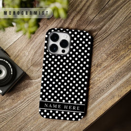 Funda Para iPhone 14 Pro Max De Case-Mate Diseño de puntos de polka blanco y negro personali