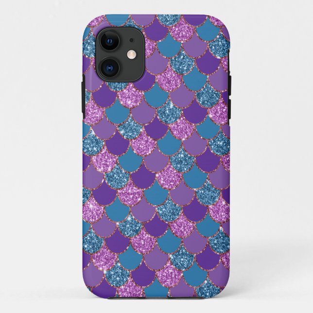 Funda De Case-Mate Para iPhone Diseño de Purpurina de Sirenas - Personalice su pr (Reverso)