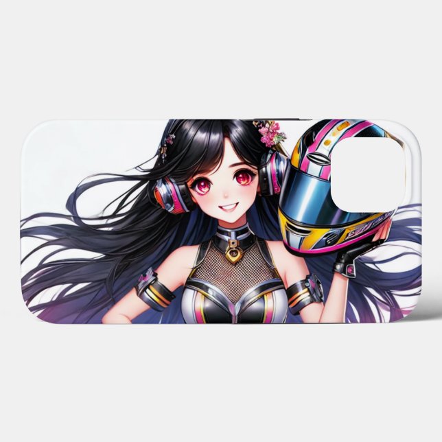 Funda De Case-Mate Para iPhone Diseño de Racer chica (Reverso (Horizontal))