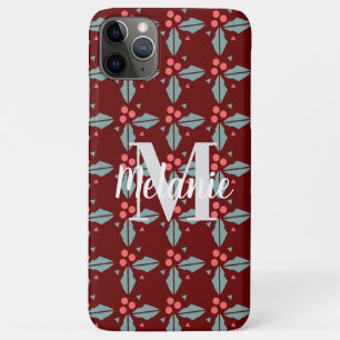Funda Para iPhone 11 Pro Max Diseño de Rama de Bayas de Navidad Minimalista