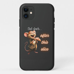 Funda Para iPhone 11 Diseño de ratón de dieta de pizza divertida