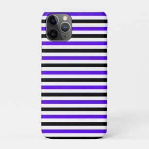 Funda Para iPhone 11 Pro Diseño de rayas azules negras y blancas