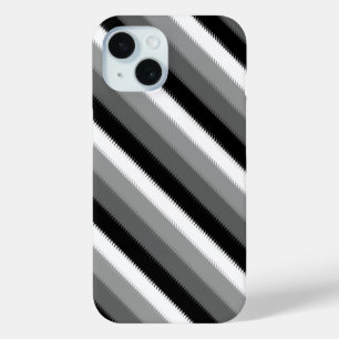 Funda Para iPhone 15 Diseño de rayas blancas negras
