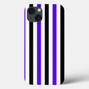Funda Para iPhone 13 Diseño de rayas blancas y negras azules