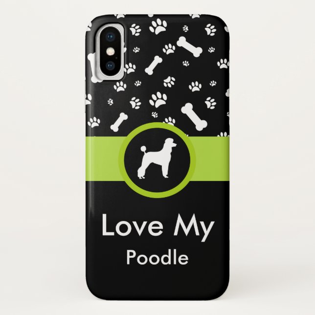 Funda De Case-Mate Para iPhone Diseño de raza de perro Caniche (Reverso)
