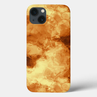 Funda Para iPhone 13 Diseño de Relieve metalizado dorado de cama de gom