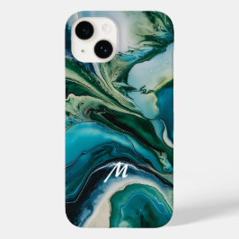 Funda Para iPhone 14 De Case-Mate Diseño de resina de mármol monogramada de personal
